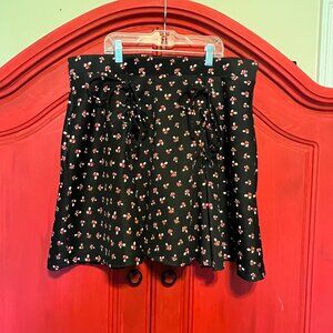 Hot Topic Mushroom Black Red White Skater Skirt size 2x 18-20 elastic waist
